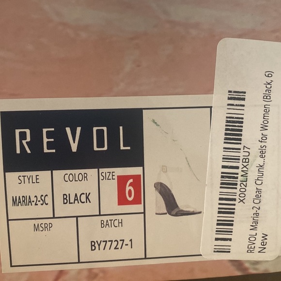 REVOL Clear Strap Block high Heel Sandals transparent heels - Picture 7 of 10